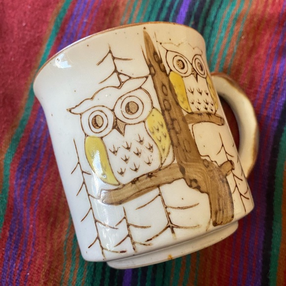 VTG. Speckled Stoneware unmarked Owl Mug! - Picture 5 of 10
